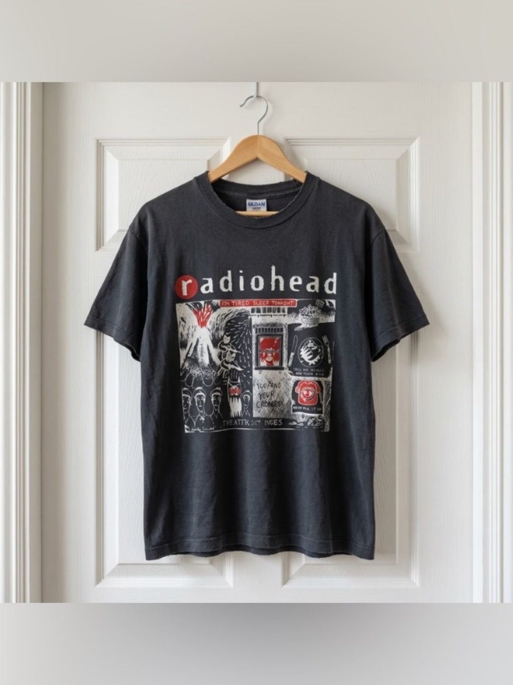 Radiohead OK Computer Era Gildan Black Alt Rock Graphic T-Shirt